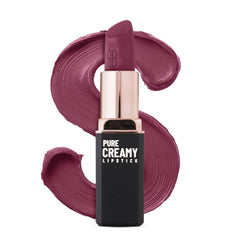 Swiss Beauty pure creamy lipstick in mauve with open cap and mauve swatch