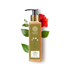 Hair cleanser bottle with pump, amber bottle and gold cap, Forest Essentials 200 ml