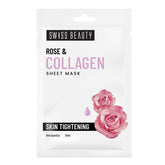 Swiss Beauty Rose & Collagen sheet mask pouch, skin tightening, net quantity 20ml
