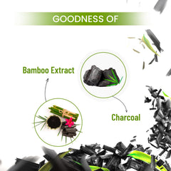 Bamboo extract and charcoal infographic for sheet mask packaging