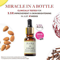 Kama Ayurveda Kumkumadi night serum bottle with dropper and gold accents
