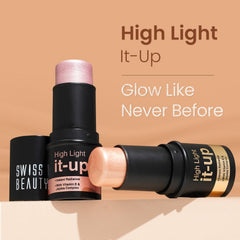 High Light it-up highlighter stick with nude-pink product tip and swatch