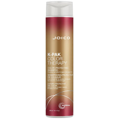 Joico K-Pak Color Therapy shampoo bottle, maroon and gold label, white cap