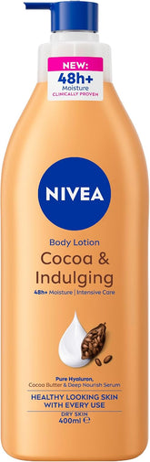 NIVEA Cocoa & Indulging body lotion bottle with pump, 400 ml