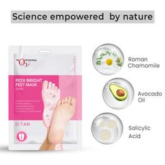 O3+ D-Tan foot mask socks with Roman chamomile, avocado oil, and salicylic acid