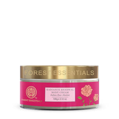 Forest Essentials body cream jar with Indian Rose Absolute label, 100g