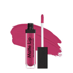 Fuchsia pink matte lip liquid lipstick with applicator wand