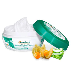 Himalaya Nourishing Skin Cream jar with open lid and creamy texture, 200 ml