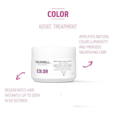 Goldwell Dualsenses Color 60sec treatment jar, white with pink label