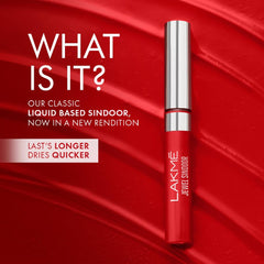 Maroon liquid sindoor applicator with silver barrel and red sponge tip