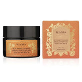 Face scrub jar and box, amber cream inside with black lid and gold label