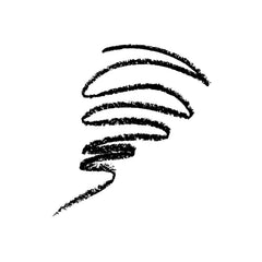 Black eyebrow pencil swatch lines with short arched strokes