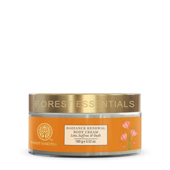 Body cream jar with gold lid and orange label