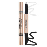Chrome & matte twin eyeshadow stick in nude tube with black tip and swatch