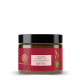 Facial treatment masque jar with Chandan Varnya Lepa label, gold-brown cream