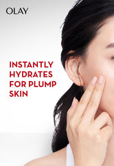Hydrating skincare scene with hands on cheek, for plump-looking skin