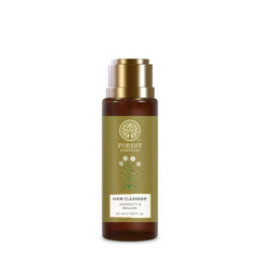 Hair cleanser bottle front view with gold cap and label, Japapatti & Brahmi, 50 ml