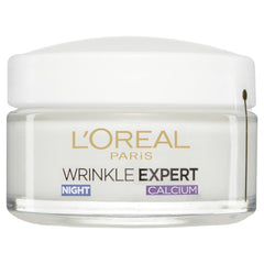 Night anti-wrinkle cream jar with Calcium label, L'Oreal Paris Wrinkle Expert
