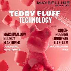 Pink teddy bear graphic and label for lip and cheek tint technology