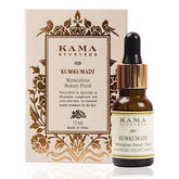 Kama Ayurveda Kumkumadi night serum bottle with dropper, amber glass and gold cap