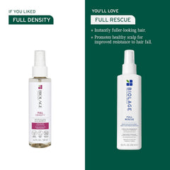 Biolage Full Rescue leave-in spray bottle with label front and back views