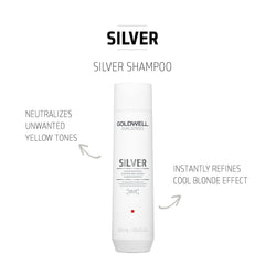 Silver shampoo bottle, white with Goldwell Dualsenses SILVER label and 300 ml