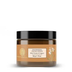 Nourishing facial scrub jar with black sesame and jaggery, 50 g.