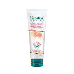 Apricot face scrub tube with front label, cream squeeze package, 50g.