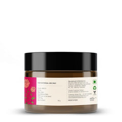 Light hydrating facial gel jar with side label and icons, black cap
