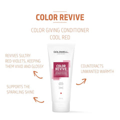 Color Revive color giving conditioner tube, white with pink/red label and Cool Red text