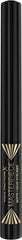 Matte liquid eyeliner bottle with gold accents and charcoal applicator tip