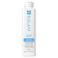 Biolage Volume Boost conditioner bottle, white with blue label and flip-top cap
