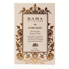 Kama Ayurveda Kumkumadi miraculous beauty fluid box with gold floral birds design