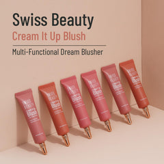 Set of Swiss Beauty Cream It Up blush tubes with rose-pink cream
