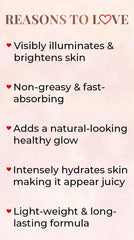 Reasons to love feature list for brightening skincare glow
