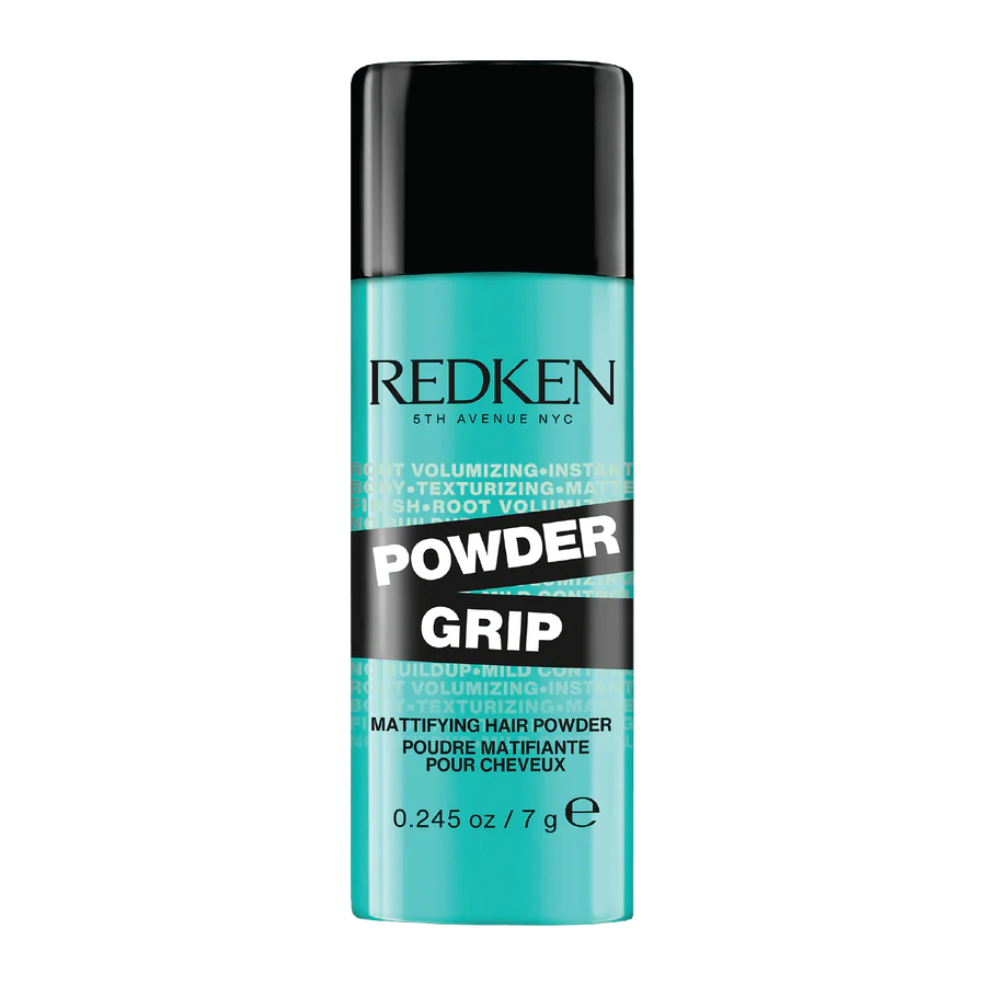 Redken Powder Grip 7 g hair styling powder spray, turquoise canister