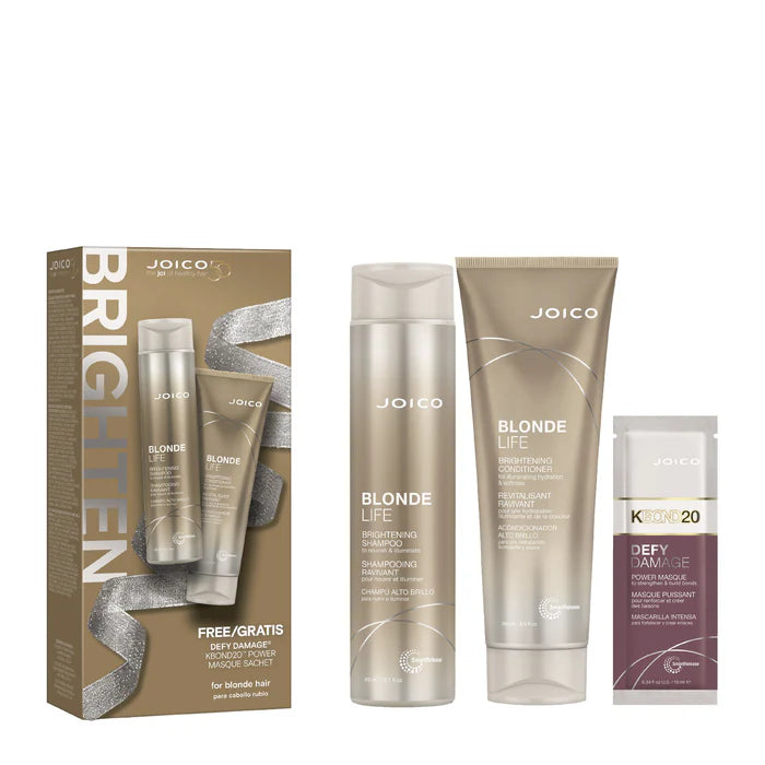 Joico Blonde Life brightening holiday duo pack, includes two bottles and box