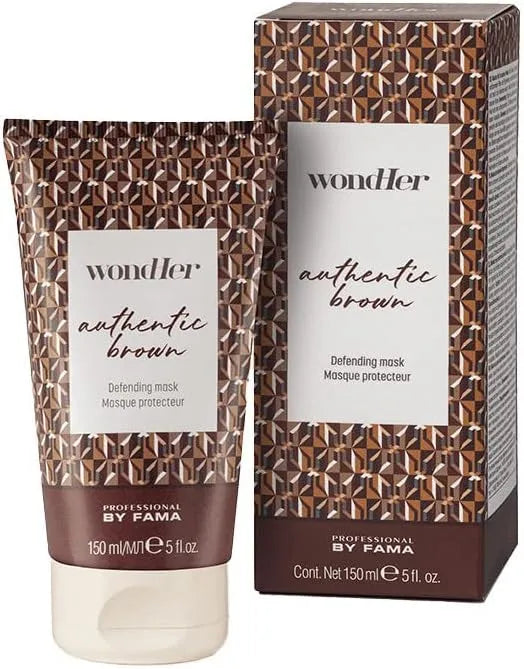 Wondher authentic brown defending mask set with tube and patterned box, 150ml