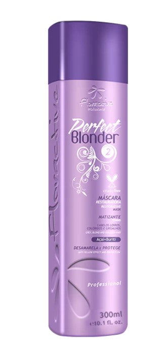 Purple toning mask bottle, 300 ml, with printed label and screw cap.
