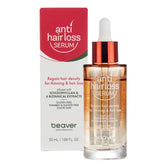 Anti hair loss serum bottle with 50 ml box packaging, amber glass and red cap