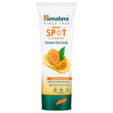 Himalaya turmeric face scrub tube, white and green with SPOT Clearing label