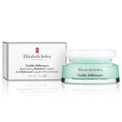 Visible Difference replenishing hydra-gel complex jar and box, light teal gel