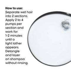 Circular droplet/gel visual next to L'Oreal Metal Detox pre-shampoo treatment bottle