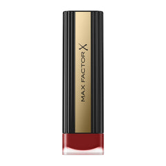 Velvet matte lipstick tube, black with gold label window