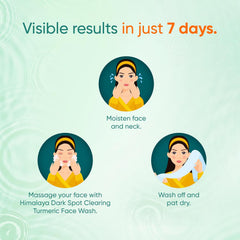 Himalaya dark spot clearing turmeric face wash how-to steps graphic for skin