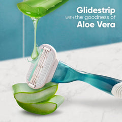 Smooth Sensitive razor with aloe vera glidestrip and teal handle