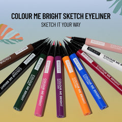 Multi-color sketch eyeliner set with tapered tips and black caps