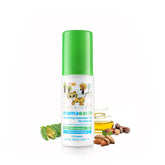 Baby massage oil bottle with green cap and illustrated label, 100 ml