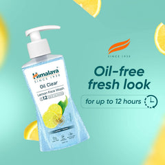 Pump face wash bottle with lemon label and honey graphic