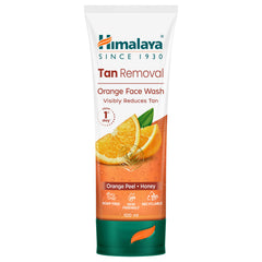 Himalaya Tan Removal orange face wash tube with orange peel and honey, 100 ml